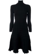 Dsquared2 Embroidered Skirt Turtleneck Dress, Women's, Size: Medium, Black, Polyester/viscose