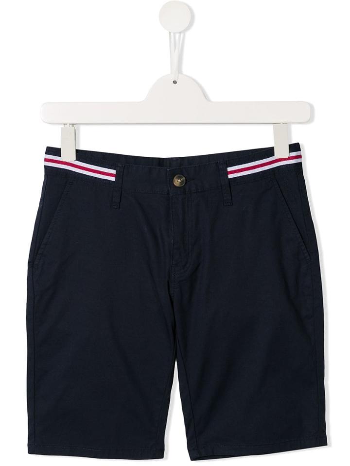 Hackett Kids Teen Striped Waistband Shorts - Blue