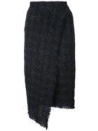 Oscar De La Renta Check Tweed Skirt - Blue