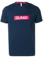 Sun 68 Logo Print T-shirt - Blue