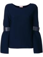 Drome Patch Sleeve Top - Blue