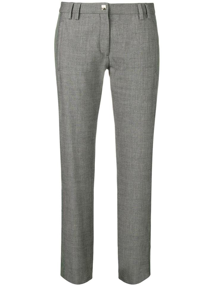Versace Collection Stripe Trim Trousers - Grey