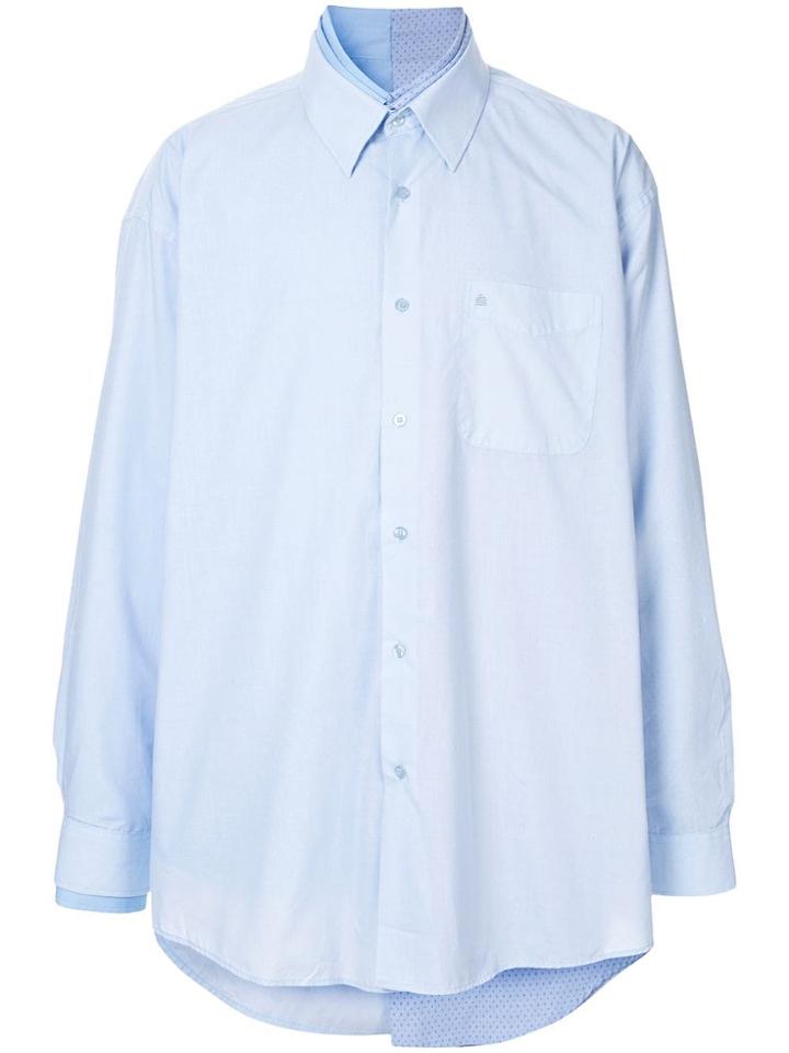 Hed Mayner Triple-layered Oversized Shirt - Blue
