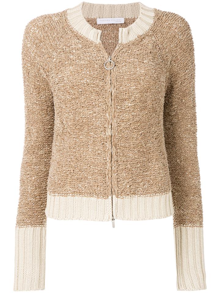 Fabiana Filippi Chunky Zipped Cardigan - Nude & Neutrals