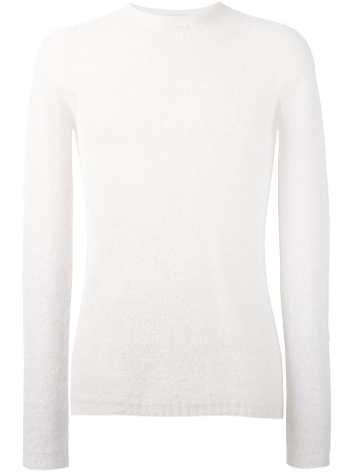 Laneus Crew Neck Jumper, Men's, Size: 48, White, Alpaca/wool/polyamide
