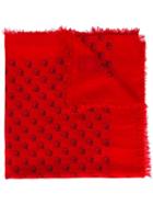 Gucci 'guccighost' Printed Scarf, Red, Silk/modal