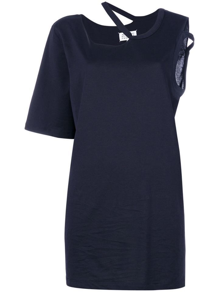 Maison Margiela Asymmetric Cut Out T-shirt - Blue