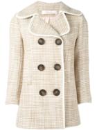 See By Chloé Tweed Peacoat, Women's, Size: 40, Nude/neutrals, Acrylic/cotton/polyamide/acetate