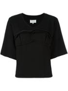 Maison Margiela Bandeau Detail T-shirt, Women's, Size: 42, Black, Polyamide/spandex/elastane/viscose/virgin Wool
