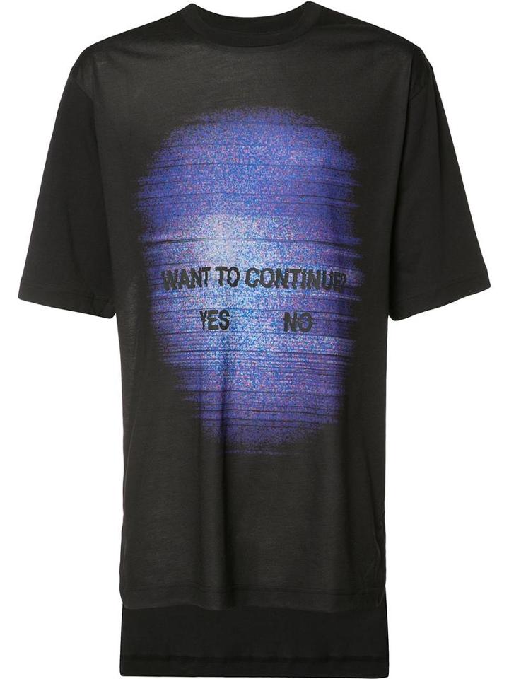 Y-3 Want To Continue T-shirt, Men's, Size: Large, Blue, Cotton/polyester