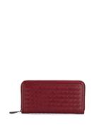 Bottega Veneta Rectangular Woven Wallet - Red