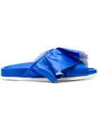Joshua Sanders Ruffled Slides - Blue