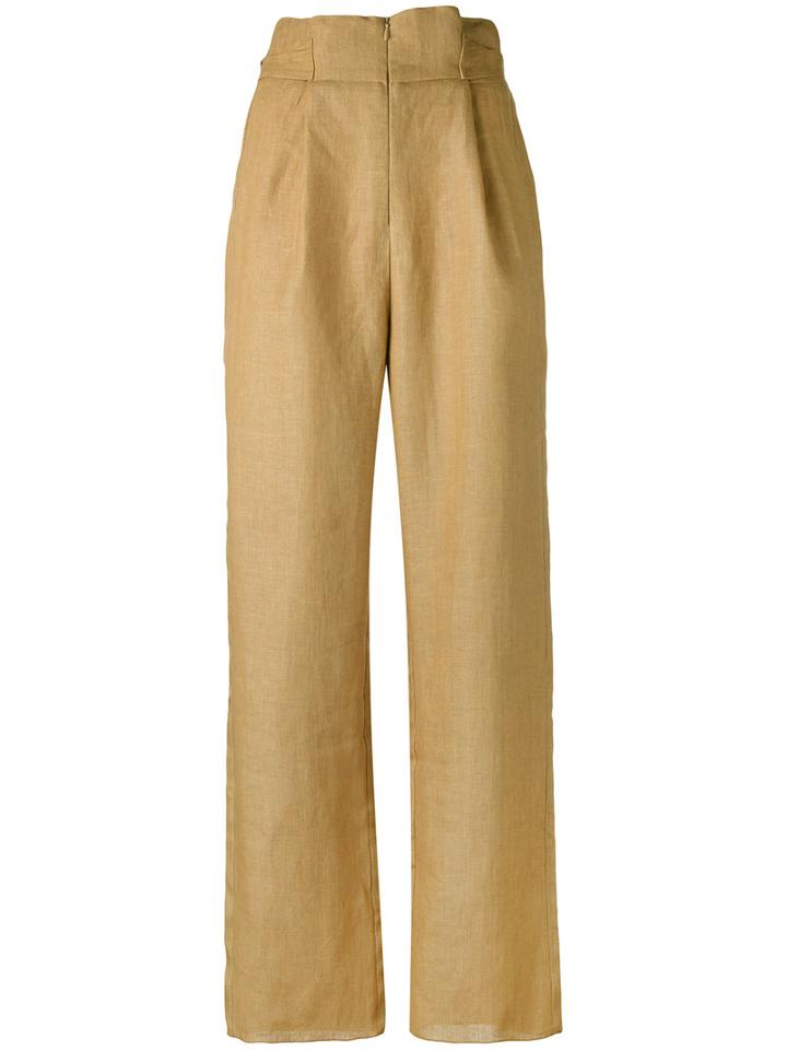 Tailored Trousers - Women - Linen/flax - Xs, Brown, Linen/flax, Cherevichkiotvichki