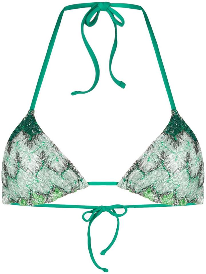 Mc2 Saint Barth Printed Bikini Top - Green
