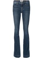 Frame Denim Mid-rise Flared Jeans, Women's, Size: 30, Blue, Cotton/spandex/elastane/polyester