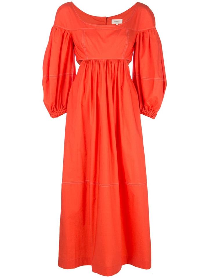 Isa Arfen Panelled Ruched Dress - Orange