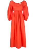 Isa Arfen Panelled Ruched Dress - Orange
