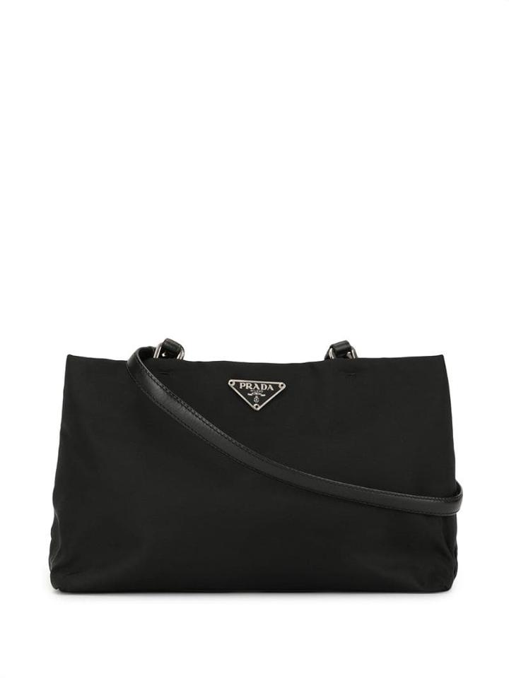 Prada Pre-owned Logo Plaque Shoulder Bag - Black