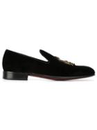 Dolce & Gabbana Milano Slippers, Men's, Size: 42.5, Black, Velvet/leather/metal Other