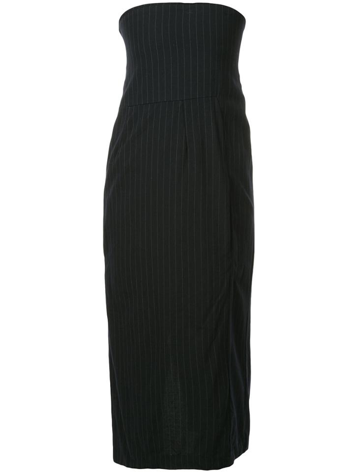 Comme Des Garçons Vintage Pinstriped Tube Dress - Black