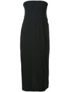 Comme Des Garçons Vintage Pinstriped Tube Dress - Black