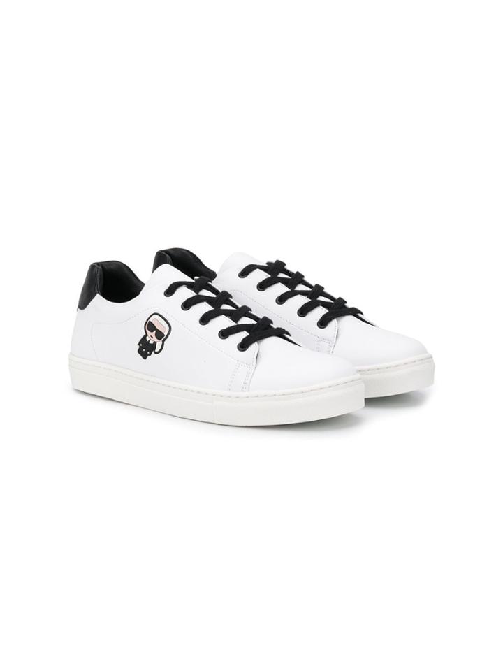 Karl Lagerfeld Kids Teen Ikonik Karl Sneakers - White