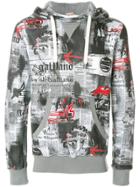 John Galliano Car Print Hoodie - Grey