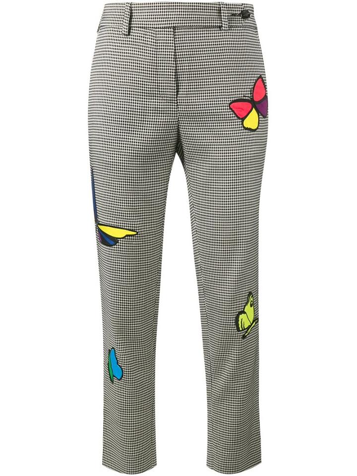 Mira Mikati Butterfly Houndstooth Trousers, Women's, Size: 36, Black, Cotton/spandex/elastane/viscose/wool