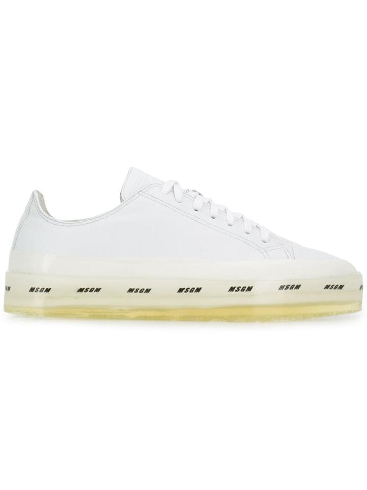 Msgm Logo Sole Sneakers - White