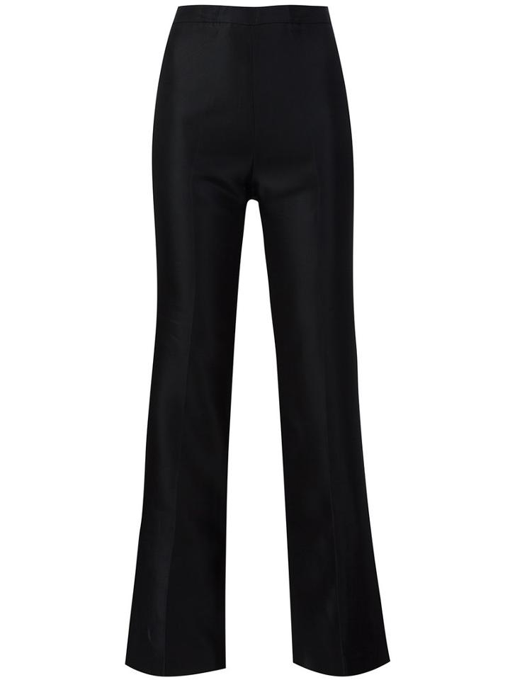 Christian Siriano - Flared Trousers - Women - Silk - 6, Black, Silk