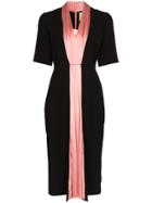 Roksanda Roks Drs Vn Ss Midi Cntrst Nkline - Black