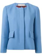 Marni Boxy Fit Jacket, Women's, Size: 44, Blue, Cotton/viscose/virgin Wool