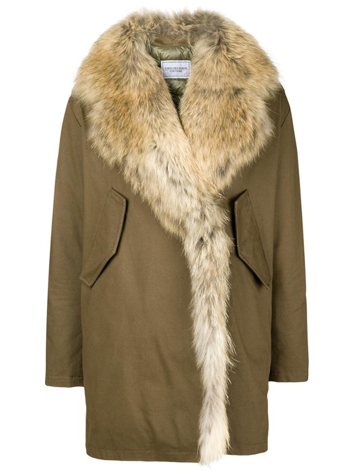 Forte Dei Marmi Couture Fur Collar Parka Jacket - Green