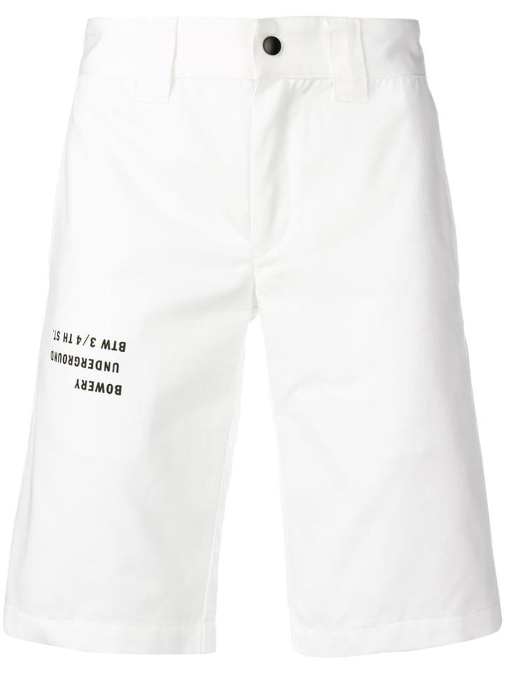 Upww Slogan Print Shorts - White
