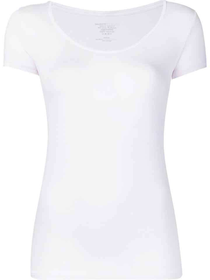 Majestic Filatures Scoop Neck T-shirt, Women's, Size: 1, Pink/purple, Viscose/spandex/elastane