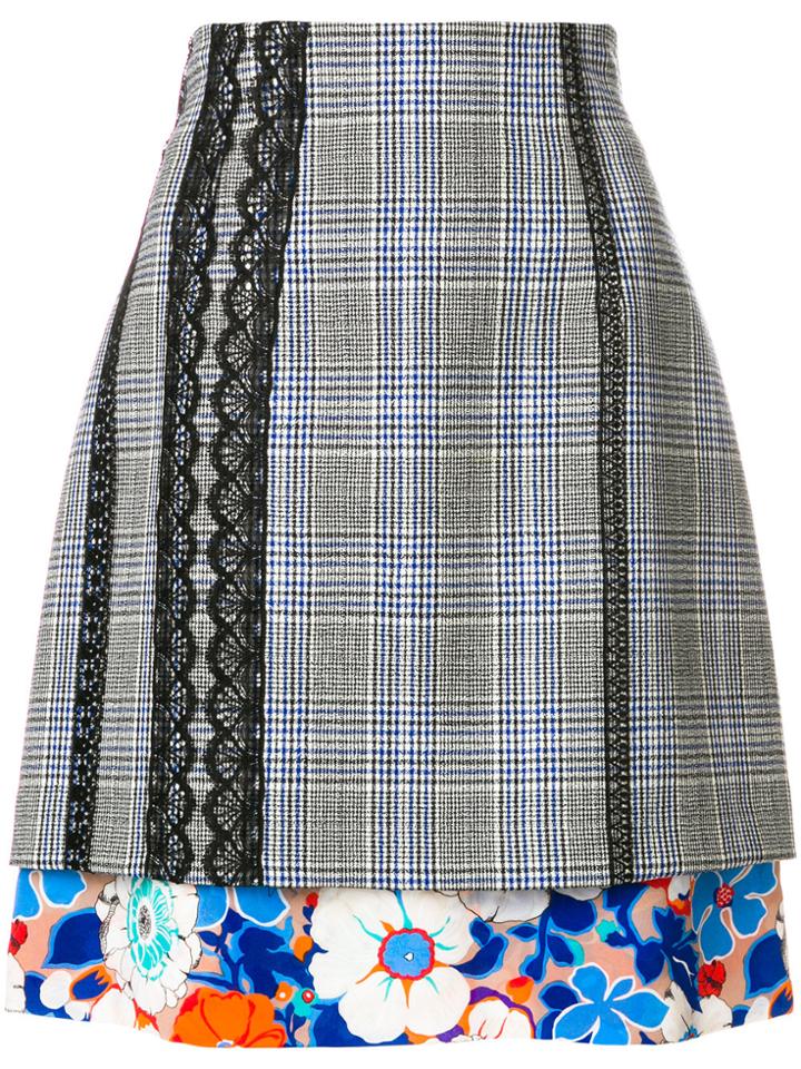 Msgm High-waisted Layered Skirt - Grey
