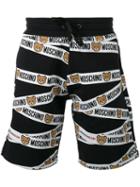 Moschino - Bear Tape Track Shorts - Men - Cotton - M, Black, Cotton