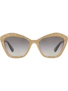 Miu Miu Eyewear Oversized Sunglasses - Gold