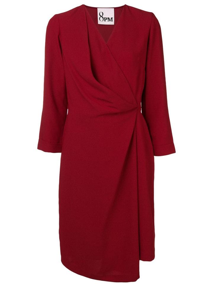 8pm Draped Dress - Red