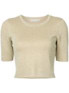 Alice+olivia Ciara Cropped Lurex Knit - Yellow & Orange