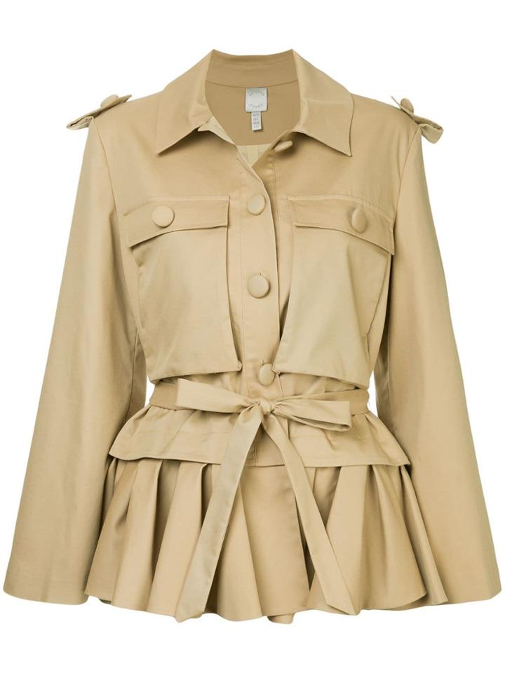 Huishan Zhang Peplum Hem Jacket - Brown