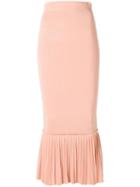 Jonathan Simkhai Ruffled Hem Fitted Skirt, Women's, Size: Xs, Pink/purple, Rayon/nylon