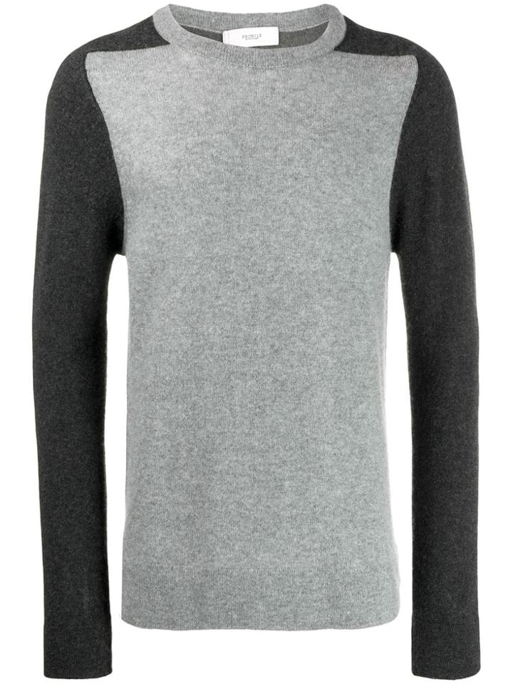 Pringle Of Scotland Contrasting Sleeve Sweater - Grey