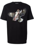 Neil Barrett Eagle Print T-shirt, Men's, Size: Large, Black, Cotton