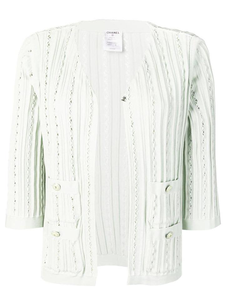 Chanel Pre-owned Knitted Open Front Cardigan - Green