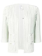 Chanel Pre-owned Knitted Open Front Cardigan - Green