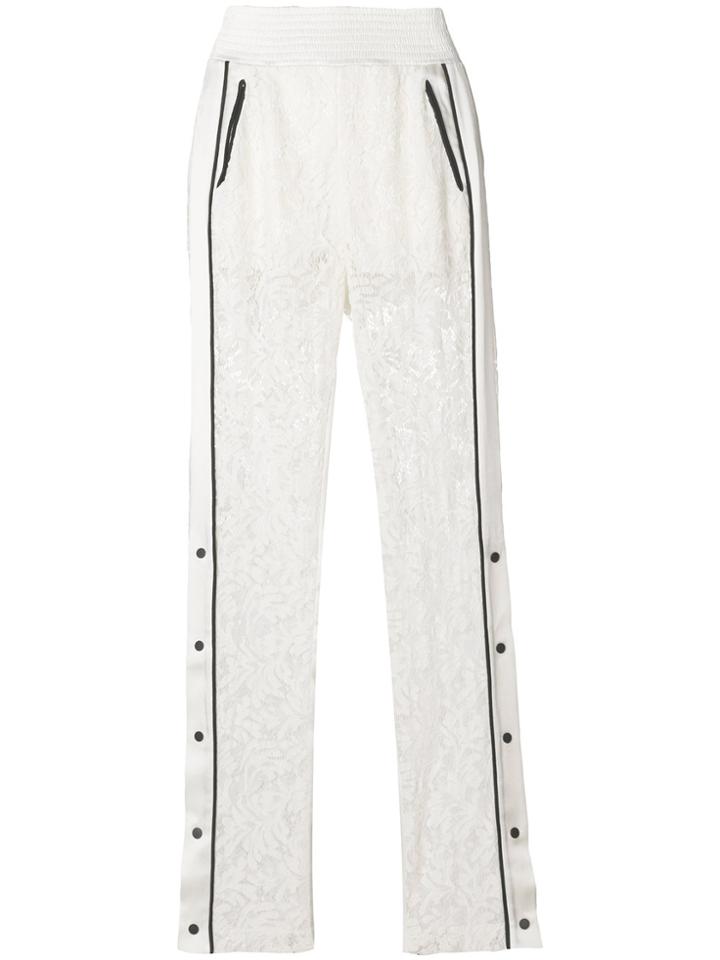 David Koma High-waist Lace Trousers - White