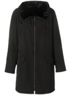 Army Yves Salomon Reversible Hooded Coat - Black