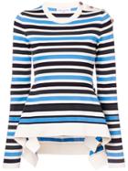 Sonia Rykiel Striped Peplum Knitted Top - Neutrals