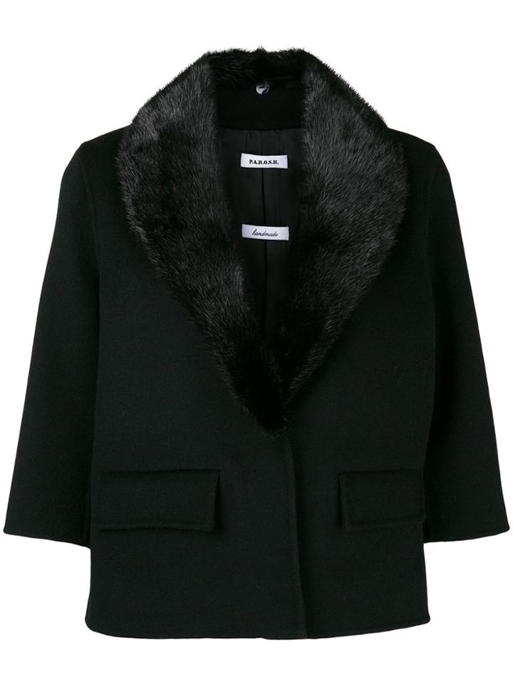 P.a.r.o.s.h. Cropped Sleeve Jacket - Black